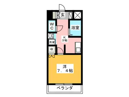 COZY COURT 下池川(1K/5階)の間取り写真