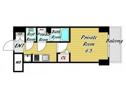 CITY LUX NAMBA サウス(1K/4階)の間取り写真