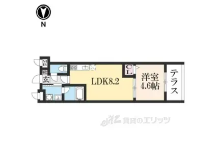 サクシード両替町(1LDK/B1階)の間取り写真