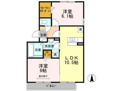 グレースコートI(2LDK/3階)の間取り写真