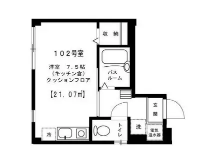 コーラル福志満(ワンルーム/1階)の間取り写真