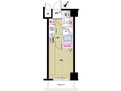フェニックス日本橋蛎殻町(1K/9階)の間取り写真