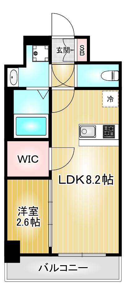 LIVEFLAT千種ウエスト(1LDK/2階)の間取り写真