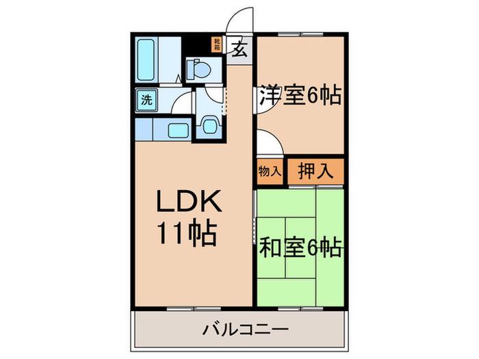 パークサイド(2LDK/1階)の間取り写真