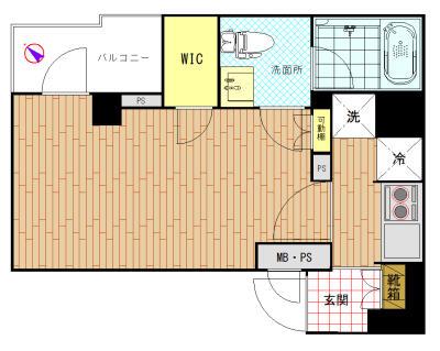 アリーチェ文京根津(1K/7階)の間取り写真