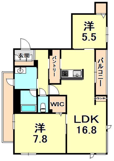 SHA MAISON 南郷(2LDK/3階)の間取り写真