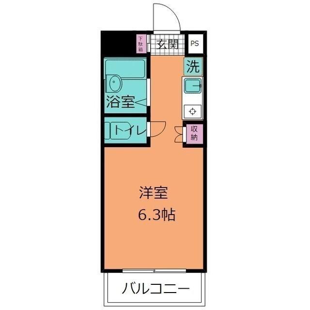 ファンカーサ沼津(1K/7階)の間取り写真