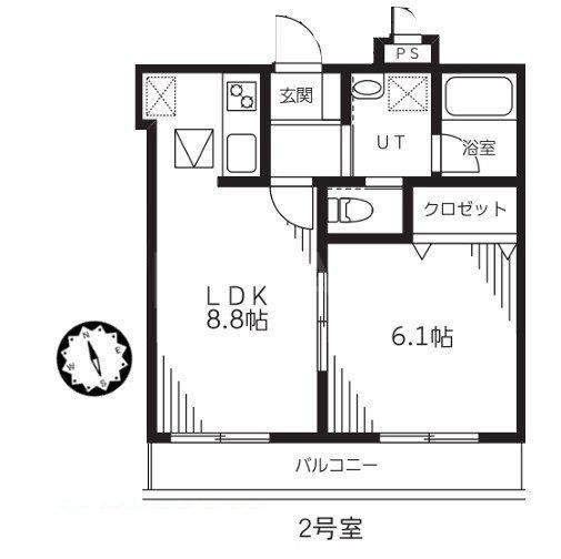 プレミール・ヴィラ(1LDK/1階)の間取り写真