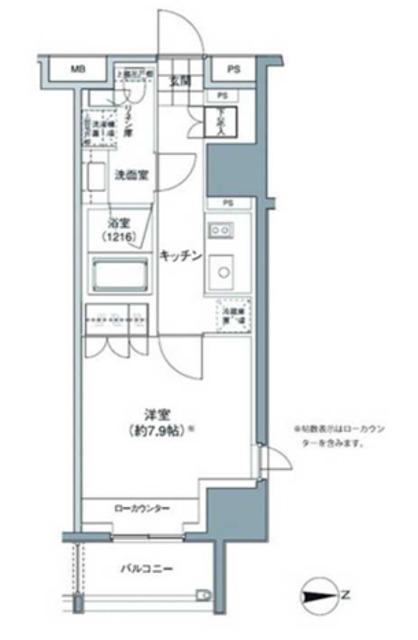 パークハビオ東中野(1K/6階)の間取り写真