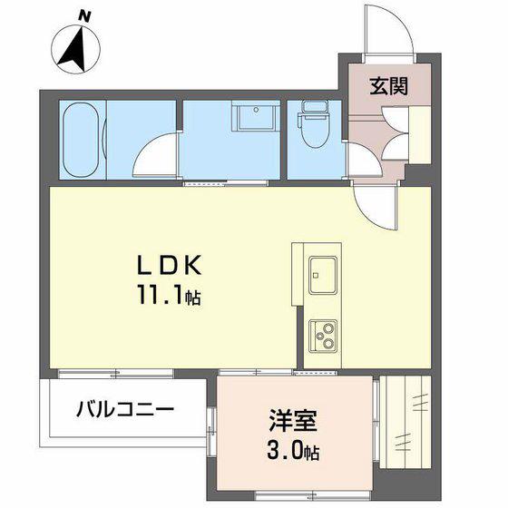 ジュエリス大泉(1LDK/1階)の間取り写真