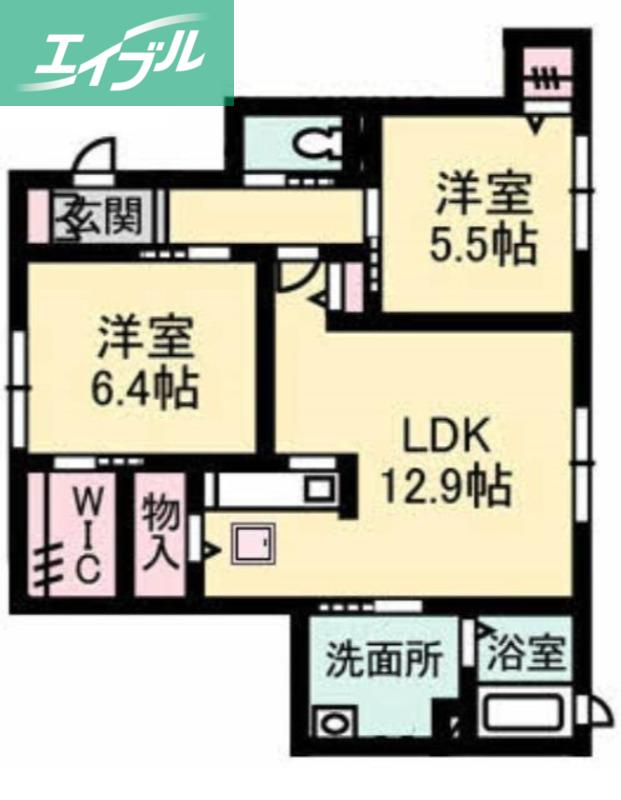 ブリーゼ・モールA棟(2LDK/1階)の間取り写真