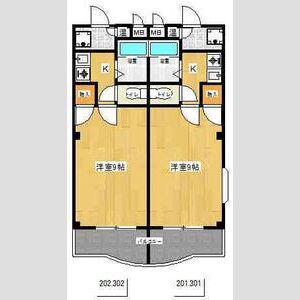 グリーンヒルズ山田12(1K/2階)の間取り写真
