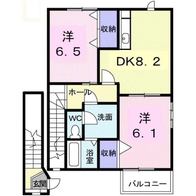 IJURET A(2DK/2階)の間取り写真