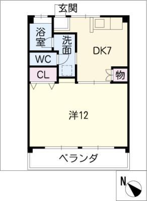 青山パークマンション(1DK/4階)の間取り写真