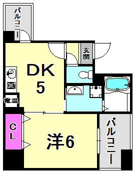 アトリエYAYOI(1DK/4階)の間取り写真