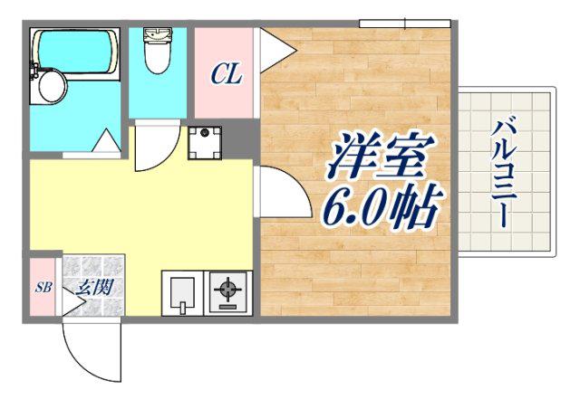 ラシャンブル名倉(1K/2階)の間取り写真