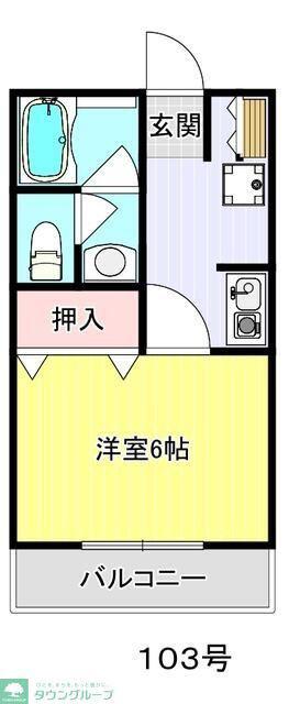 アオキタウン(1K/1階)の間取り写真