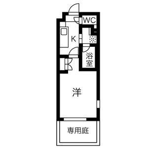 タウンライフ藤ヶ丘西(1K/1階)の間取り写真