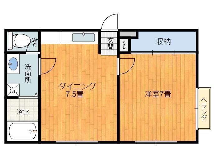 スタビリタ伊東(1DK/2階)の間取り写真