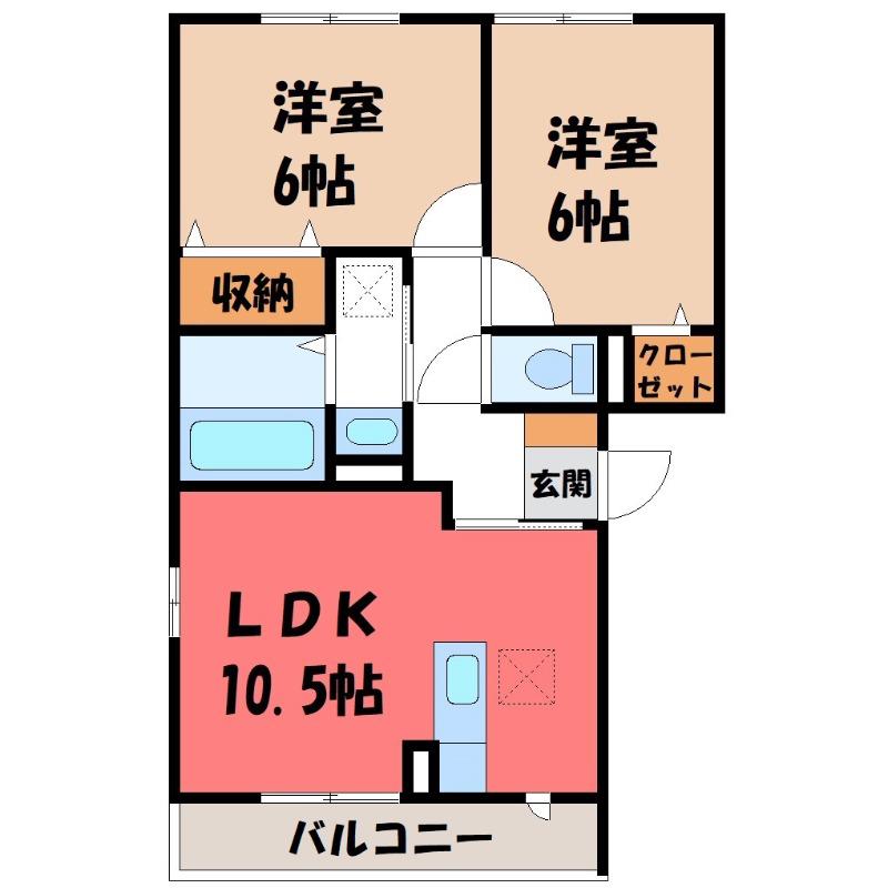 ラフェリア(2LDK/3階)の間取り写真
