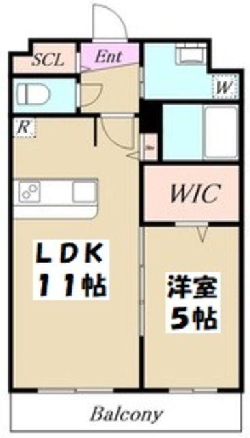 イーストングレイス(1LDK/1階)の間取り写真
