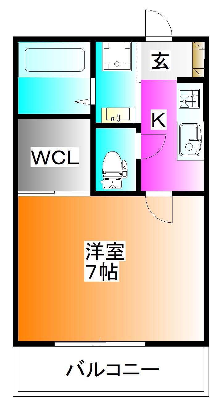メゾンブラン(1K/2階)の間取り写真
