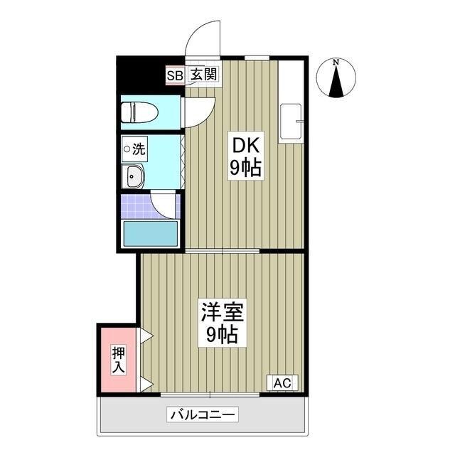 第2成城島田マンション(1K/1階)の間取り写真