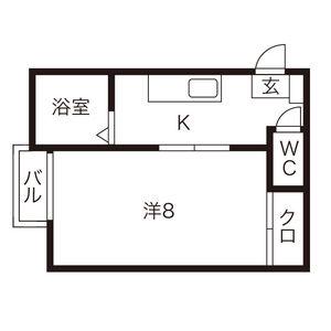 セレーノ(1K/2階)の間取り写真