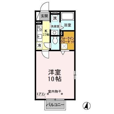アビデホンダ(1K/1階)の間取り写真