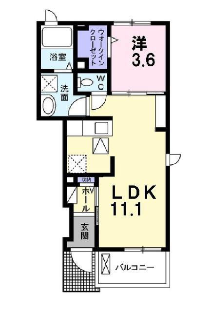 ラポームメゾンI(1LDK/1階)の間取り写真