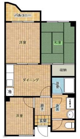 パルテ248(3DK/2階)の間取り写真