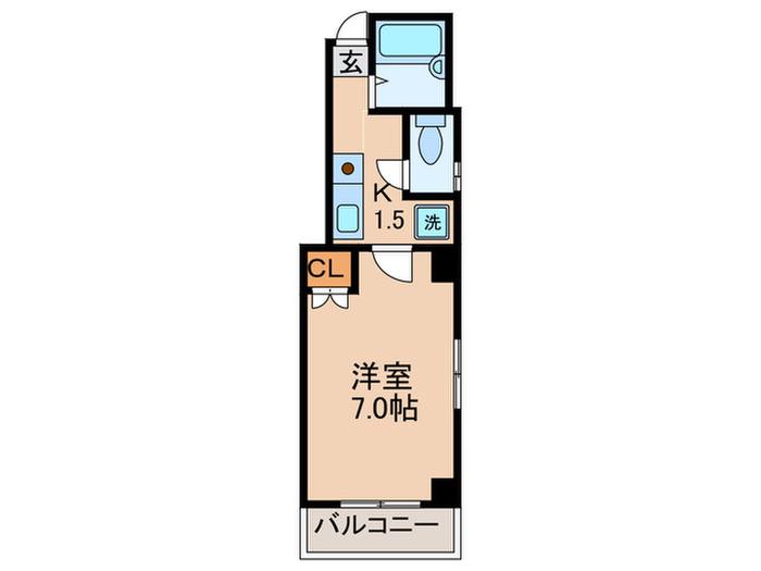 クリンハイツ(1K/3階)の間取り写真