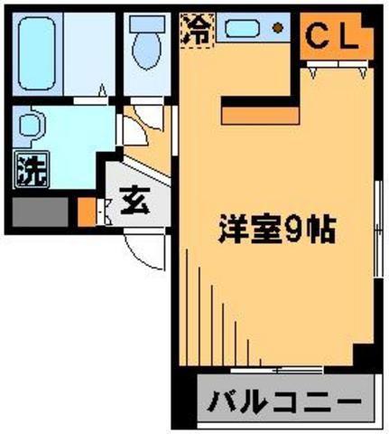 リベルテプレジール蘇我(ワンルーム/4階)の間取り写真