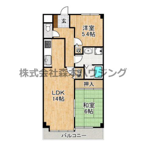 アズステーション星田(2LDK/5階)の間取り写真