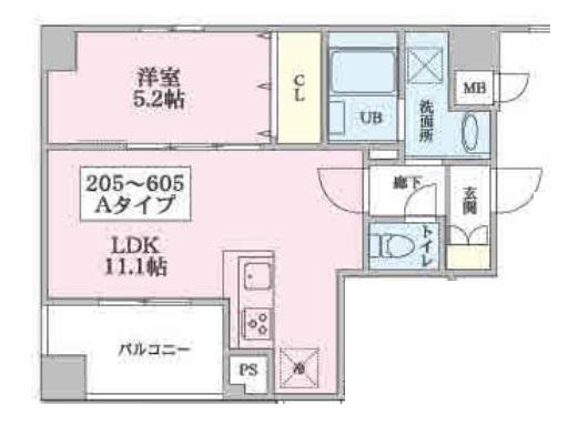 コージーコート ザ ヨコハマ(1LDK/3階)の間取り写真