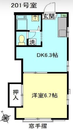 サンハイツ早宮(1DK/2階)の間取り写真