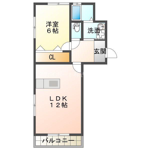 グランディ・ケイ(1LDK/1階)の間取り写真