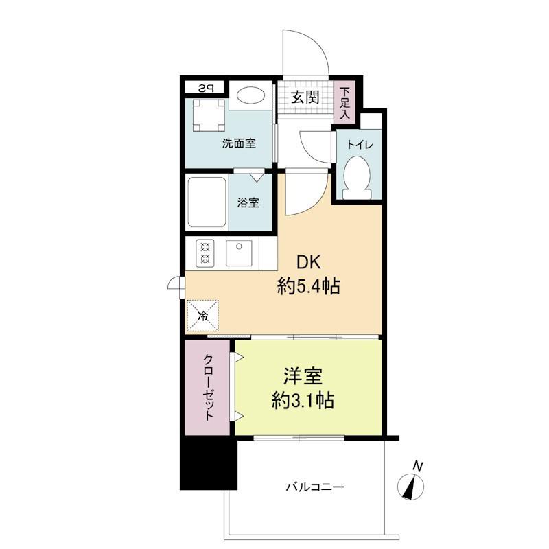 LIVE CASA県庁前(1DK/14階)の間取り写真