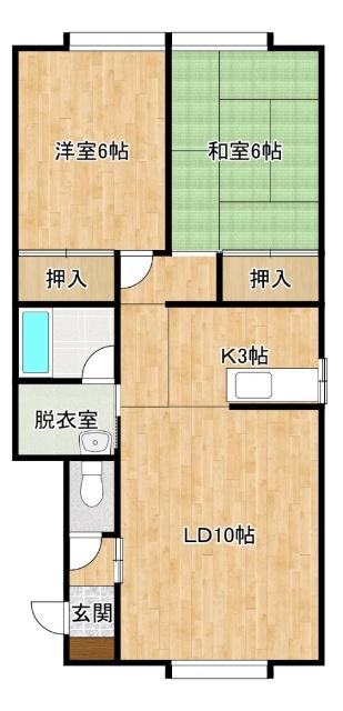 K&K911(2LDK/1階)の間取り写真