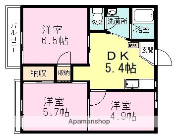 サンコート三番館(3K/1階)の間取り写真