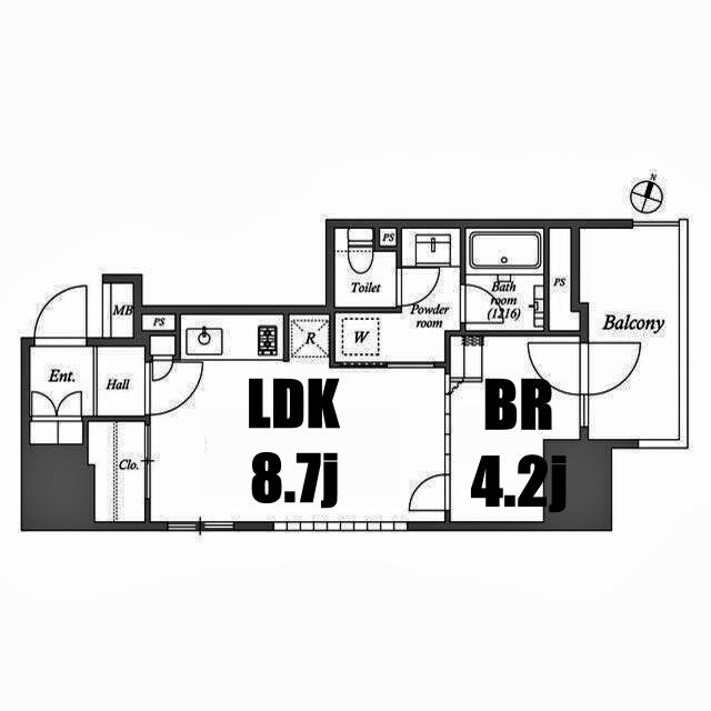 MARKS横浜戸部(1LDK/8階)の間取り写真