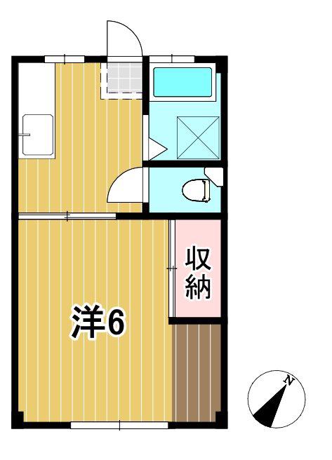 クランメール多賀(1K/1階)の間取り写真