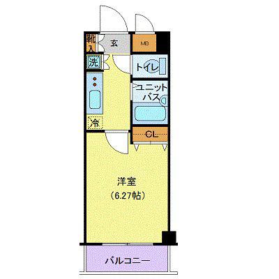 アヴィニティー東中野(1K/5階)の間取り写真