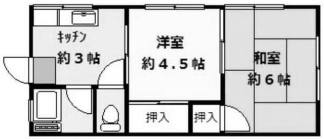 エスペランサ荘(2K/1階)の間取り写真
