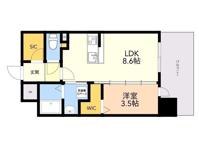 リファレンス六本松ビル(1LDK/9階)の間取り写真