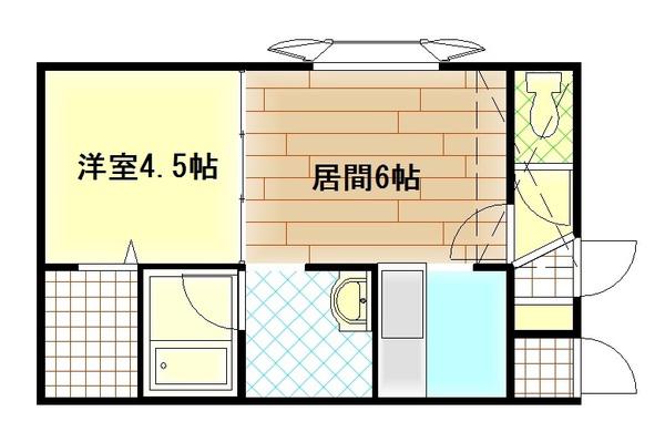 ルピナス24B(1LDK/2階)の間取り写真