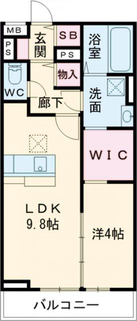 カーザ ヴェルデC棟(1LDK/1階)の間取り写真