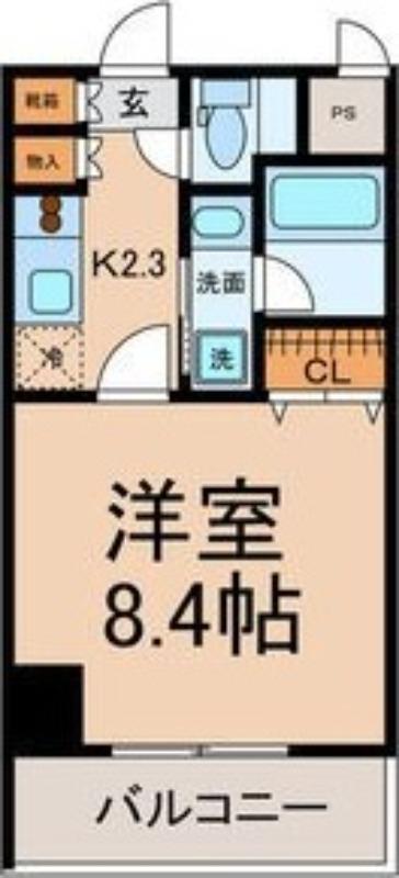 グランルージュ栄II(1K/10階)の間取り写真