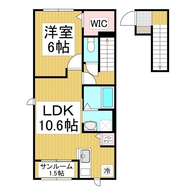 アルバーダ(1LDK/2階)の間取り写真