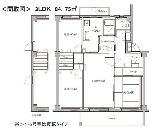 エルプレイス浦和(3LDK/3階)の間取り写真